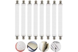 SONEER Adjustable Bed Fasteners,8pcs Sheet Straps Suspenders with Metal Clips, White