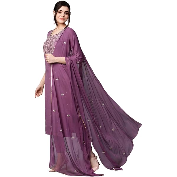 Ensemble Kurta Anarkali Femme - Viscose Rayonne Imprimée - Tenue Traditionnelle Indienne Fête Puja Voyage - 8