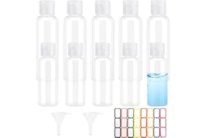BAIYUANLI Reiseflaschen Set 5 Stück 100ml Leere Plastikflaschen 5 Stück 50ml Reisebehälter zum Befüllen, Transparent Reise Kosmetikflaschen mit Trichter, Kleine Abfüllflaschen mit Flip Cap für Shampoo Lotion