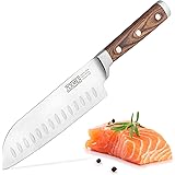 Zolmer® Santoku Messer - Extra scharfes Küchenmesser - Allzweck Messer mit komfortablem Griff aus Pakka Holz - Einzigartiges 