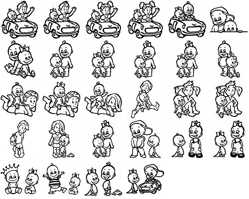 XL Babyaufkleber für Geschwister mit Wunschtext – Motiv Z38-JJ (25 cm) - 5