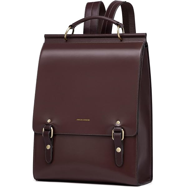 Sac à Dos Cuir Véritable SID & VAIN Eton - Élégant 15" Laptop Vintage Marron