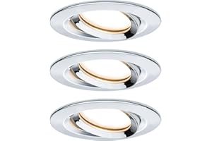 Paulmann 93684 Nova Plus LED oprawa do zabudowy, okrągła, wychylna, 3x6,8W, IP65, możliwość ściemniania, chrom, spot, aluminium, 2700K