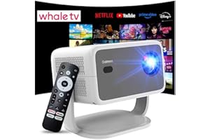 GAIMOO 4K Proyector [Audio/Enfoque Auto/Base Giratoria 360°] Projector con WiFi y Bluetooth 1080P Nativo Proyector Portátil, One-Click Use Youtube/PrimeVideo/D+ Smart Home Outdoor, Gris