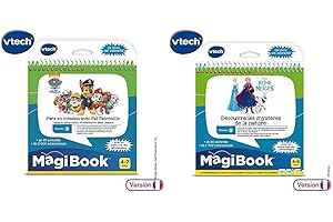 VTech Paw Patrol Magibook-La Pat' Patrouille, 480205 & Livre MagiBook - La Reine des Neiges - Découvre Les mystères de la Nature, Livre éducatif