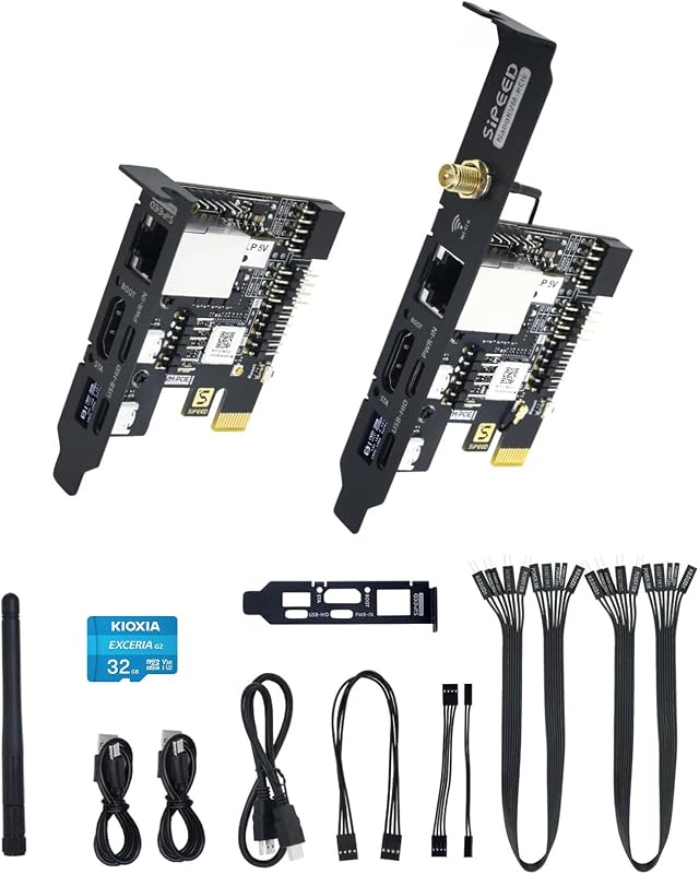 youyeetoo Sipeed NanoKVM Mini Remote Control Operations Maintenance Server, 1TOPS NPU 1GHz C906 RISC-V Linux Single Board Computer (PCIE Version) (with PoE)