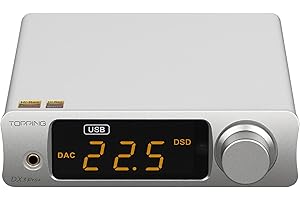 KGUSS TOPPING DX3 Pro + Bluetooth 5.0 Wzmacniacz Słuchawkowy Ldac Dekoder Audio DSD512 DAC Wzmacniacz Niskoszumowy Do Domu I Komputera (Srebrny)