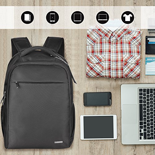 PRASACCO Notebookrucksack Laptoprucksack Backpack f  r 15 6 Zoll Business Rucksack wasserabweisender Schulrucksack zum Wandern Uni Reisen Camping Schw