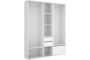 DEKIT GRUPO RIMOBEL SUIT - Conjunto de amrario-vestidor con dos cajones y zapatero - BLANCO/NATURAL - 205 x 158 x 45