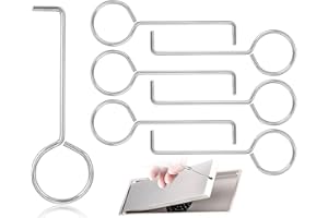 AOYEGIC 6 pièces crochet de levage de clé de vidange,crochet de vidange de sol en acier inoxydable,clé de vidange,extracteur de grille de vidange,clé de déInstallation(argent)