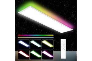 ‎ORAYMIN Oraymin LED Panel Ceiling Light 120 x 30, RGB Ceiling Light with Remote Control, 40 W 4800 LM Lamps with Memory Function, 3000 K - 6500 K LED Lamp Ceiling as Living Room Lamp, Kitchen Lamp, Office
