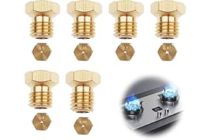 ERIOSCAR 6 PCS Universal-Gasdüsen-Einspritzdüsen Für LPG-Propangasbrenner | Größen (klein 0,50 – mittel 0,65 – mittel 0,7– groß 0,87– groß 0,90 – Backofen 0,96) – Gewinde M6 x 0,75