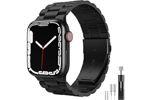 owlhold para Correa de Reloj Apple Watch,Correa Metal de Acero Inoxidablede Repuesto Compatible con iWatch Series 9/8/7/6/5/4/3/2/1/SE/Ultra para Hombres y Mujeres