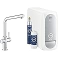 GROHE Blue Home Duo Starter Kit - Kitchen Mixer Tap for Filtered, Chilled and Sparkling Water (Includes Cooler Unit, Filter and Co2 Carbonization Bottle) High Swivel L-Spout, Chrome 31454001