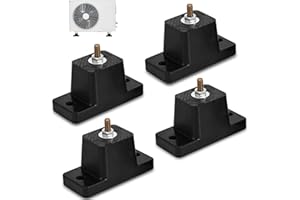 MHYMX 4 Stück Schwingungsdämpfer Schwarz Gummipuffer M8 Klimaanlage Vibrationsdämpfer Zubehör Klimaanlage Antivibrationsfüße Gummi Dämpfungssockel Belastbar Bis 500 KG