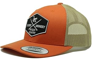 DRESSED IN MUSIC PLAY WITH ME Cappello Trucker Surf Monkey® - Berretto da Uomo/Donna - Design a 5 Pannelli - Taglia Unica - Cappuccio Strutturato con Profilo Medio, Blu