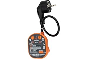 Zenitech - Tester Di Prese e Differenziali CATIII - Verifica Del Cablaggio 250V - Indicatore Di Assenza P/N/T - Rilevazione Investimenti P/T e P/N - Arancione