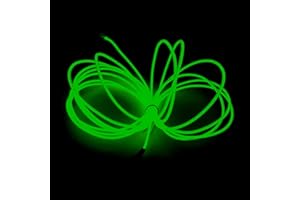 Balabaxer EL-Leuchtdraht Grün, 32.8Fuß/10 Meter portable steuerungsbetriebene Neon-Lichtleiste, 360° schneidbare leuchtende Seilenlichter für Partys, Halloween und DIY-Dekoration.