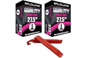 Baldwins Bike Inner Tube 27.5 x 1.75 to 2.125 Schrader Valve & BALDY'S TYRE LEVER (Pack of 2)