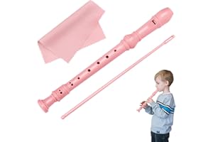 BASTOUR Flauto Dolce Soprano in DO - ABS Recorder With 8 Holes and Cleaning Tool, German Fingering - Gifts for Kids, Adults, Beginners, Pink