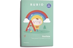 Escritura letra de imprenta 3 años | RUBIO | Trazos, números (1-3) y vocales (A, E, I, O, U) (Escritura con Letra de Imprenta RUBIO)