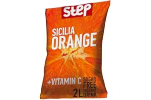 KENDY, Step, Aromatizzatore d'acqua senza zucchero, preparato in polvere per bevanda istantanea (Arancia di Sicilia)