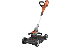 BLACK+DECKER Coupe-Bordures sans Fil 18V POWERCONNECT 3-en-1 – Coupe-Herbe, Dresse-Bordures & Tondeuse légère pour Petits Jardins – STC1820CM-QW