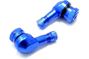 FELGENFACTORY 2 valvole angolari per moto, in alluminio, blu, 11,3 mm