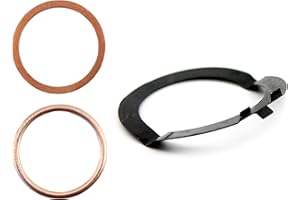 BISOMO Krümmer Dichtringe und Sicherungsblech im Set - Dichtring Krümmer 28x34mm + Füll Dichtring 28x33x2,5mm Kupfer + Sicherungsblech Krümmermutter Simson