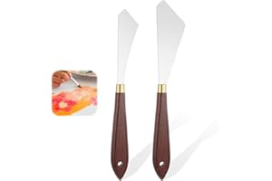 JJUNW 2 Stück Maler-Mischschaber, Edelstahl Malmesser für Acrylfarben, Spachtel Acrylmalerei Palettenmesser für Strukturpaste Aquarell Ölgemälde Gouache