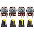 Electronic Spices 1k 3 Pin Round Shaft Rotary Potentiometer Volume Pot 1K with Knob for Multiple Applications (Pack of 4)