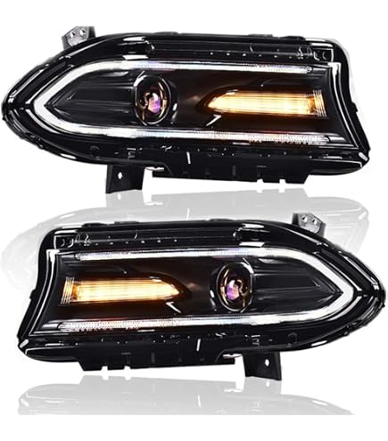FIONE Xenon Model For Dodge Charger Headlights Assembly 2011 2012 2013 2014 HID Headlamps With LED DRL Pair Left Driver & Right Passenger Side (LH&RH