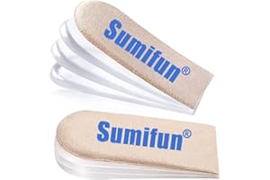 Sumifun Inserciones de elevación del talón, insertos de talón de gel para mujeres, almohadillas ortopédicas ajustables para dolor de talón y discrepancias de longitud de pierna