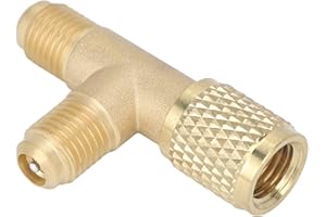 Jiawu Raccord en T pour accès rapide, pratique Adaptateur SAE 1/4 de pouce avec noyau en T haute résistance pour R22 R12 R134