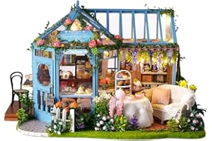 Endless Limit Book Nook Kit - Kits de Construction de Maisons Miniatures DIY pour Adultes & Adolescents, Maison Miniature Booknook Garden House avec Lumière LED, Cadeau Exquis (Rose Garden Tea House)