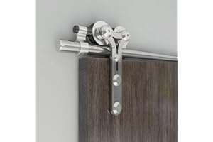 WOLFBIRD 6.6FT/200CM Herraje para Puerta Corredera Kit de Acero Inoxidable Accesorios para Puertas Correderas, Riel Juego para Puerta de Madera Soltera(Estilo Y)
