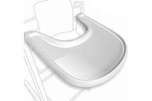 BABARTA Hochstuhltisch kompatibel mit Stokke Tripp Trapp Stuhl mit leistungsstarker glatter Saugfläche, ergonomisches, geschwungenes Design, Glänzend Weiß – BPA-frei, einfach zu montieren