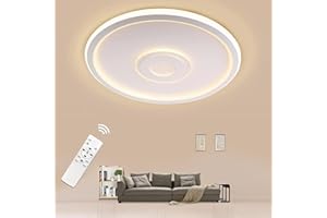 BLMYL Plafoniera LED, 36W Lampada da Soffitto Dimmerabile con Telecomando, Plafoniera Moderna Rotonda Bianca è Adatta per Camera da Letto Soggiorno La Stanza dei Bambini, 415mm Ultra Sottile