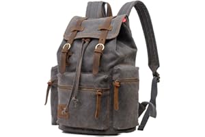 KOOLEHAODA Vintage unisex plecak płócienny plecak na laptopa 12-17-calowe plecaki na co dzień