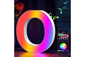Cpeelsdo LED Buchstaben Lichter Alphabet RGB Farblich, Led Leuchtbuchstabe mit USB-Netzteil, APP-Kontrolle, Dimmbar, Dekoration für Geburtstag Weihnachten Hochzeit Party Valentinstag - Buchstaben O
