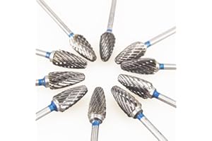 Airgoesin 10pcs Cutting Burs Drill Polisher Cutter Tungsten Carbide, 2.35mm HP Shaft Shank Plaster Alloy Acrylic Polishing Cleaning Grinding