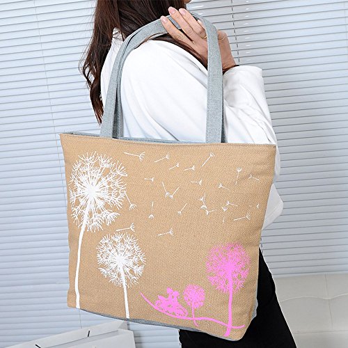 Cadillaps Stoffbeutel Tragetasche Shopper Leinwand Vintage Einkaufstasche Mit Löwenzahn - 9