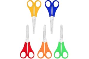 SHUOHONG 15 Pezzi Forbici Punta Arrotondata, Forbici Bambini di Sicurezza, Forbici Scuola, Forbici per Mancini e Destrorsi, Forbici Ufficio con Scala per Bambini Studenti Artigianato Fai-Da-Te