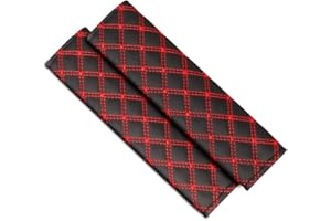 YATEICBC 2 Stück Auto-Sicherheitsgurtpolster, Premium-Sicherheitsgurtpolster, Kindersicherheitsgurt-Schultergurte, Rucksack-Schultergurte, Schwarz Rot