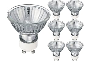 BELNS MELNS GU10 Halogen Spotlight Bulbs 50W 230V 2700K Warm White Dimmable 6 Pack