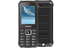 MFU A608 GSM 2G 2.4 Inch Dual-SIM Free Unlocked Simple Feature Phone, Easy to use Senior Basic Cell Phone for elderly backup use 3000mAh Battery Big Font Large Display(black)