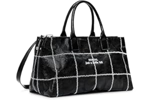 Desigual Unisex's Bag_mai-tai SHOPPINGBAG, czarny/biały, jeden rozmiar, czarny/biały, Rozmiar Uniwersalny