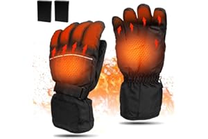 Afenau Guantes Calefactables, Guantes Esquí Eléctricos con 2 Cajas de Batería, Recargable Guantes con Calefacción, Guantes de Moto Calefactables para Ciclismo, Pesca, Caza, Esquí