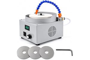 Elektrisk våt bänkslipmaskin, 0-2000 RPM variabel hastighet, 3 | Justerbart vattenflöde för våt och torr slipning av knivar, jade, glas, metall och trä
