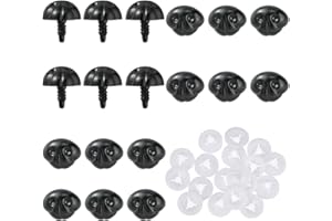GORGECRAFT 20PCS Large Matte Safety Noses Black Craft Screw Dog Nose 24.5mm Crochet Stuffed Animals Doll Plastic Noses with Washers for Amigurumi Craft Doll Puppet Plush Bear Doll Making Supplies